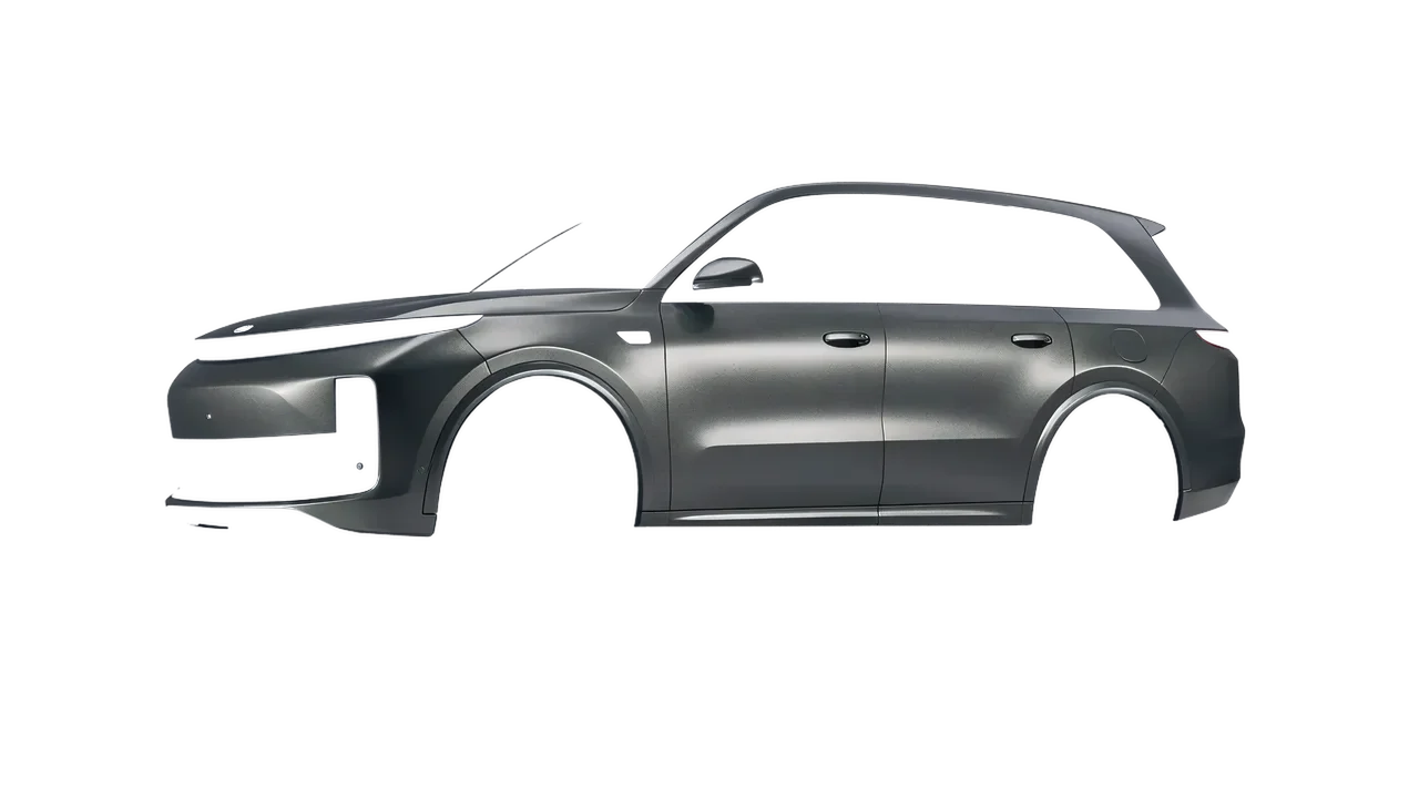 Lixiang Li L8 2025 wrapped in Black Rock Grey (Avery Dennison SW900-823-M), front three-quarter view