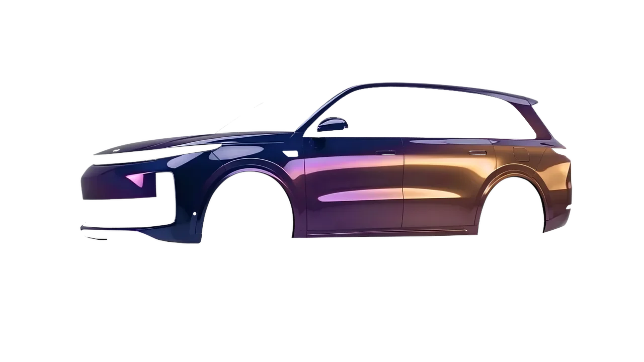 Lixiang Li L9 2025 wrapped in Gloss Flip Deep Space (3M GP278), front three-quarter view