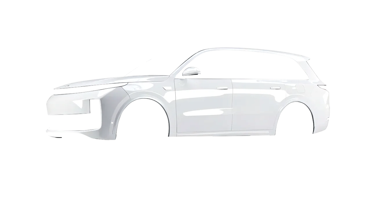 Lixiang Li L9 2025 wrapped in Gloss White (3M G10), front three-quarter view