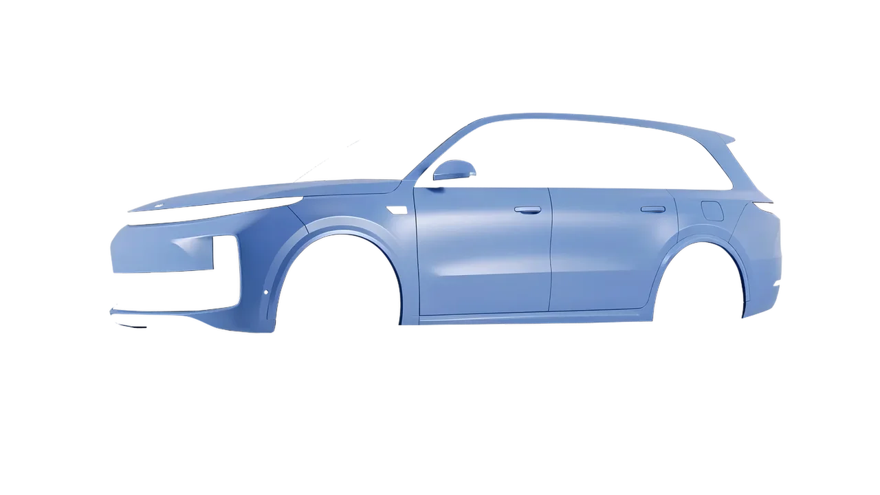 Lixiang Li L9 2025 wrapped in Dreamline Blue (Avery Dennison SW900-616-O), front three-quarter view