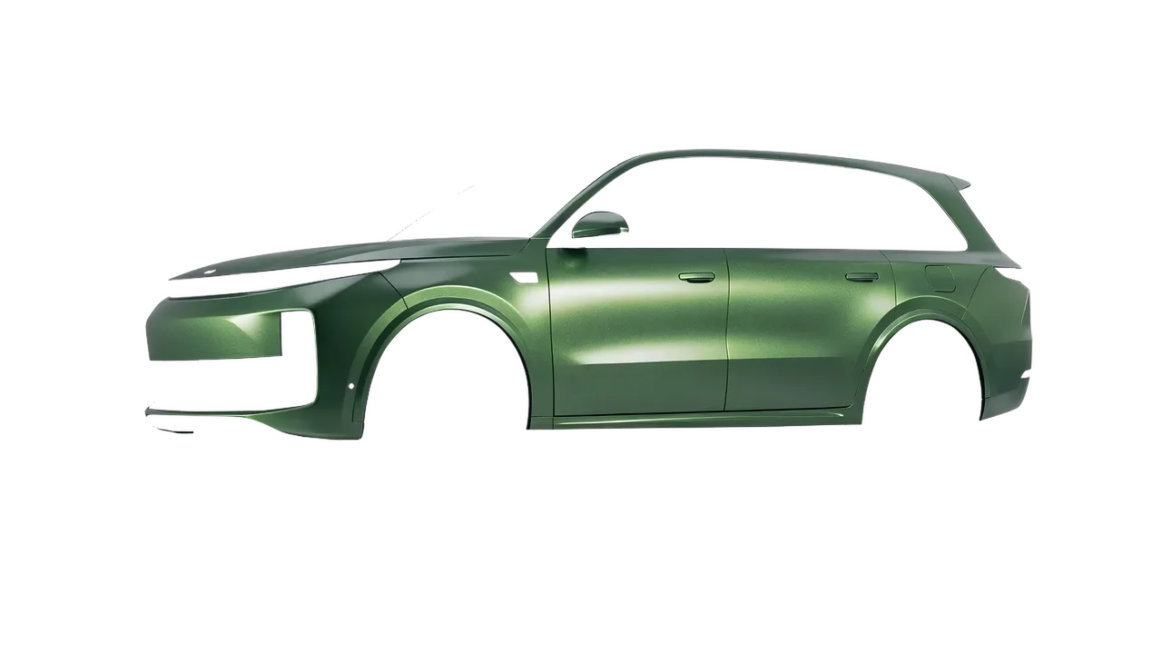 Lixiang Li L9 2025 wrapped in Apple Green (Avery Dennison SW900-745-M), front three-quarter view