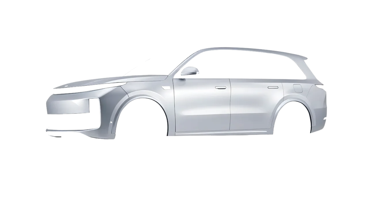 Lixiang Li L9 2025 wrapped in Matte Silver (3M M21), front three-quarter view