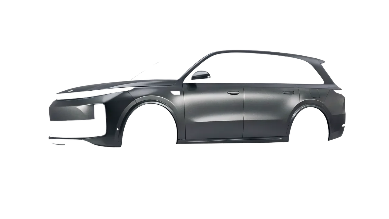 Lixiang Li L9 2025 wrapped in Black Rock Grey (Avery Dennison SW900-823-M), front three-quarter view