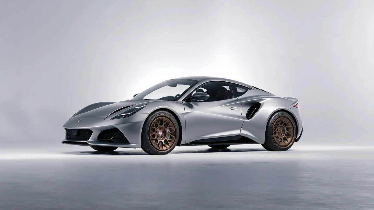 Lotus Emira 2022 on HRE Performance Wheels 500-GTM forged wheels, front three-quarter view