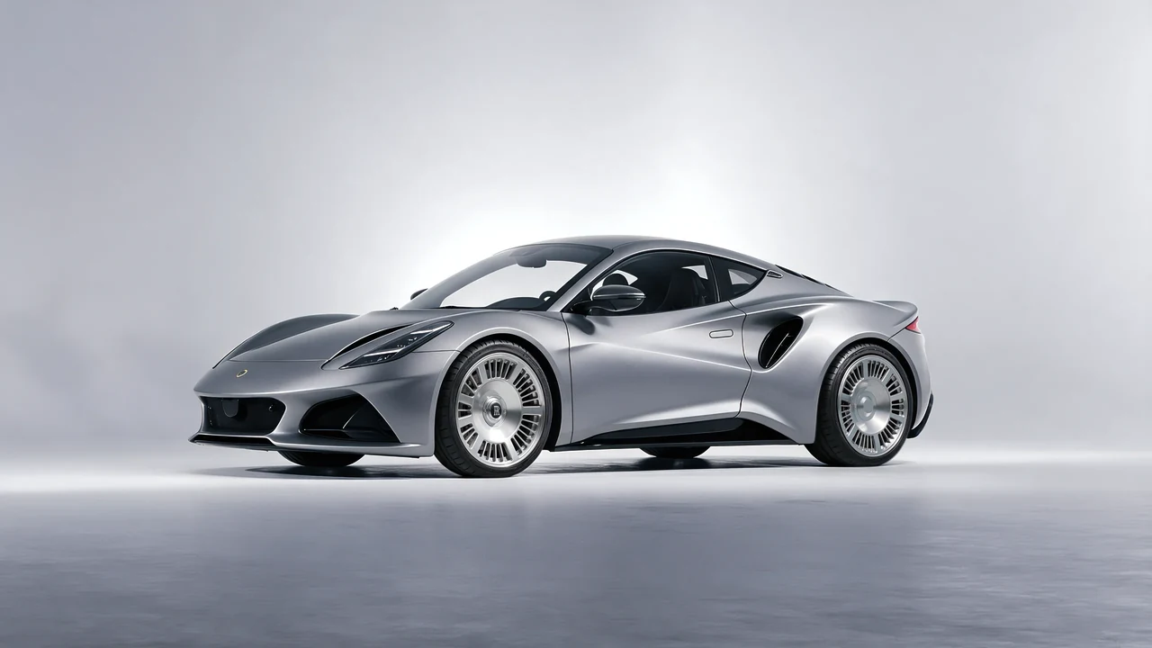 Lotus Emira 2022 on RDB LA Masterpiece forged wheels, front three-quarter view