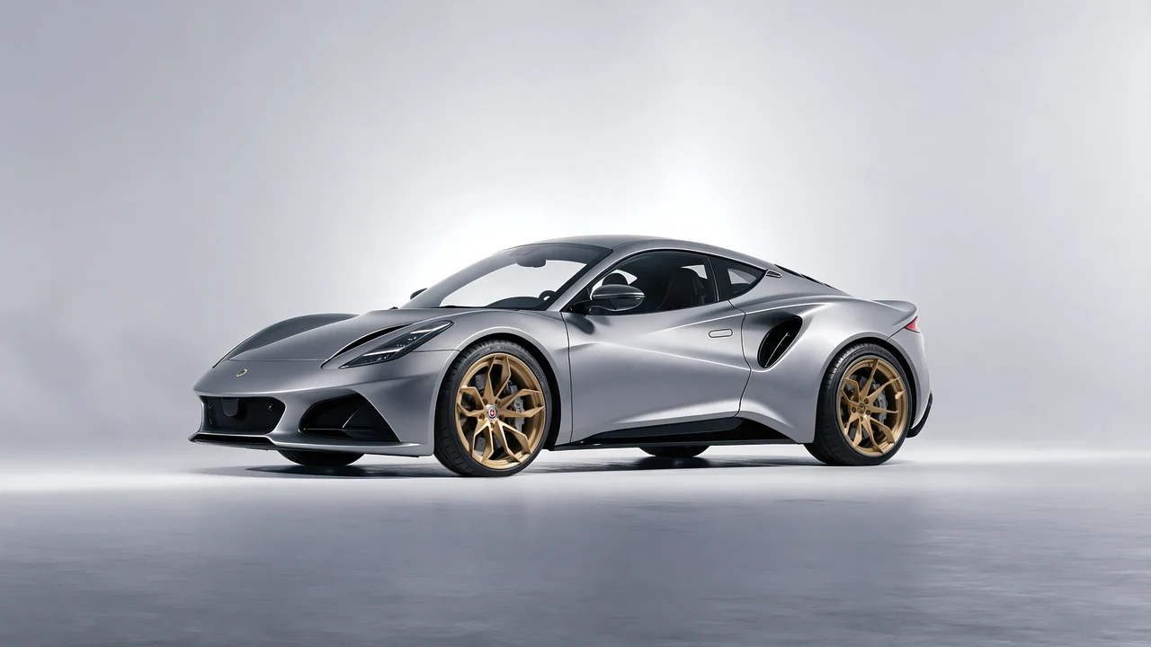 Lotus Emira 2022 on HRE Performance Wheels S201H forged wheels, front three-quarter view