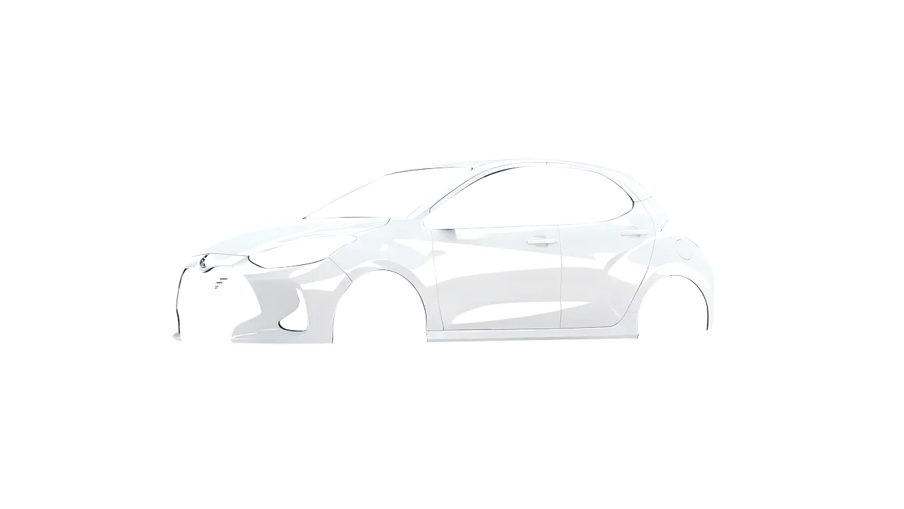 Mazda 2 Hybrid 2022 wrapped in Gloss White (3M G10), front three-quarter view