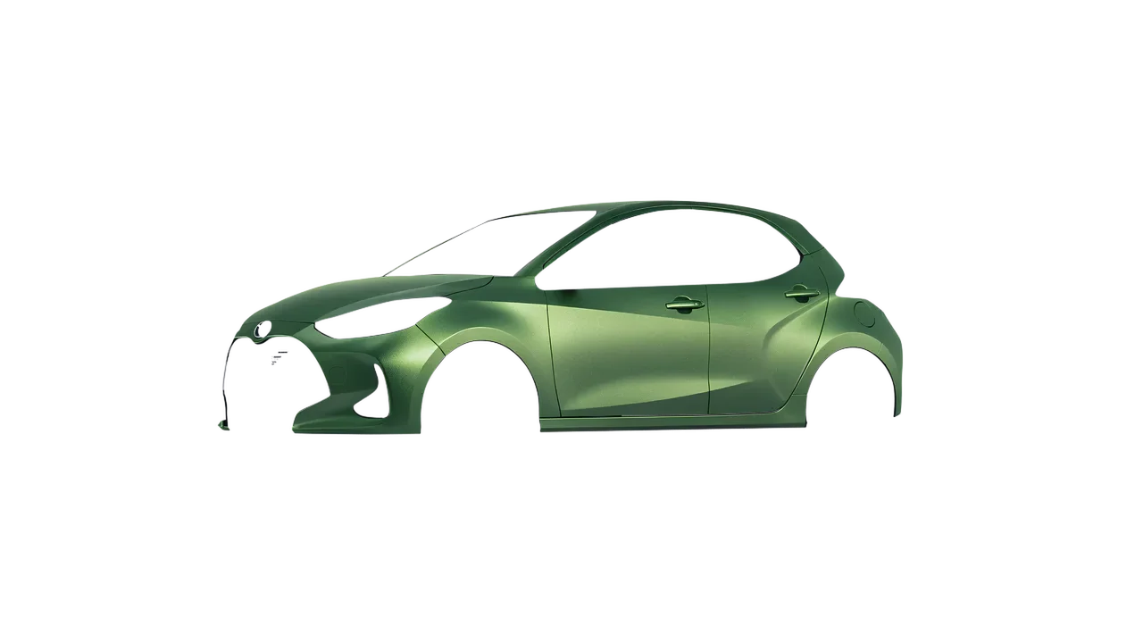 Mazda 2 Hybrid 2022 wrapped in Apple Green (Avery Dennison SW900-745-M), front three-quarter view