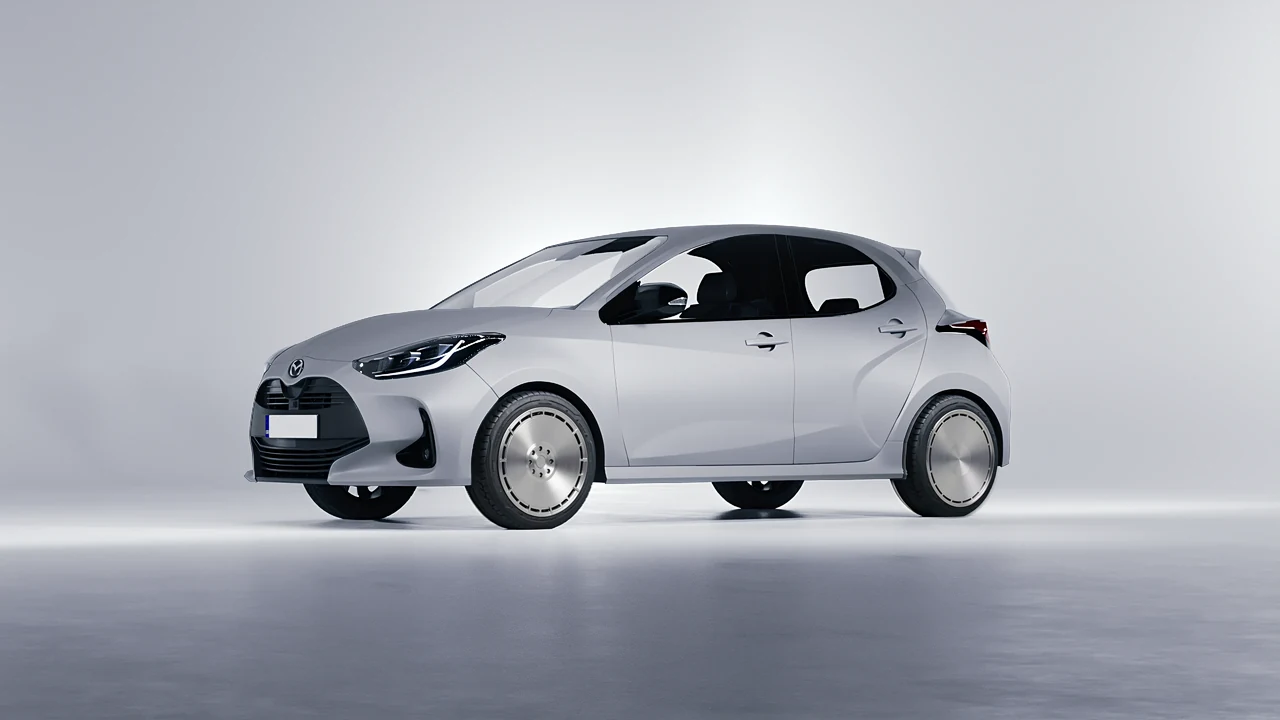 Mazda 2 Hybrid 2022 on RDB LA Zero forged wheels, front three-quarter view