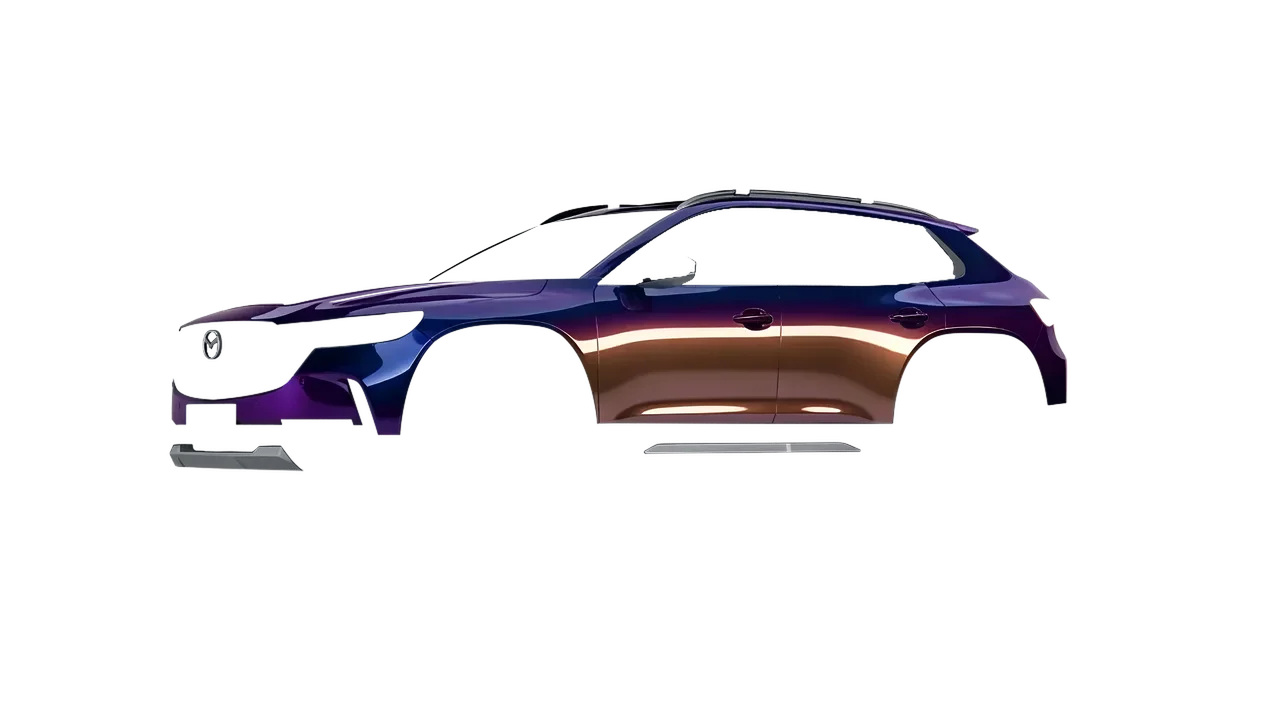 Mazda CX-50 2023 wrapped in Gloss Flip Deep Space (3M GP278), front three-quarter view