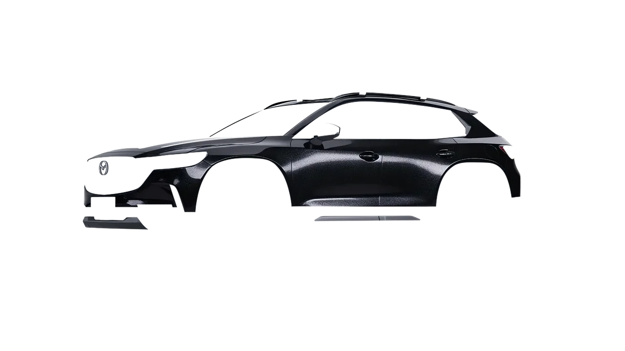 Mazda CX-50 2023 wrapped in Mystery Black (Avery Dennison SW900-184-M), front three-quarter view