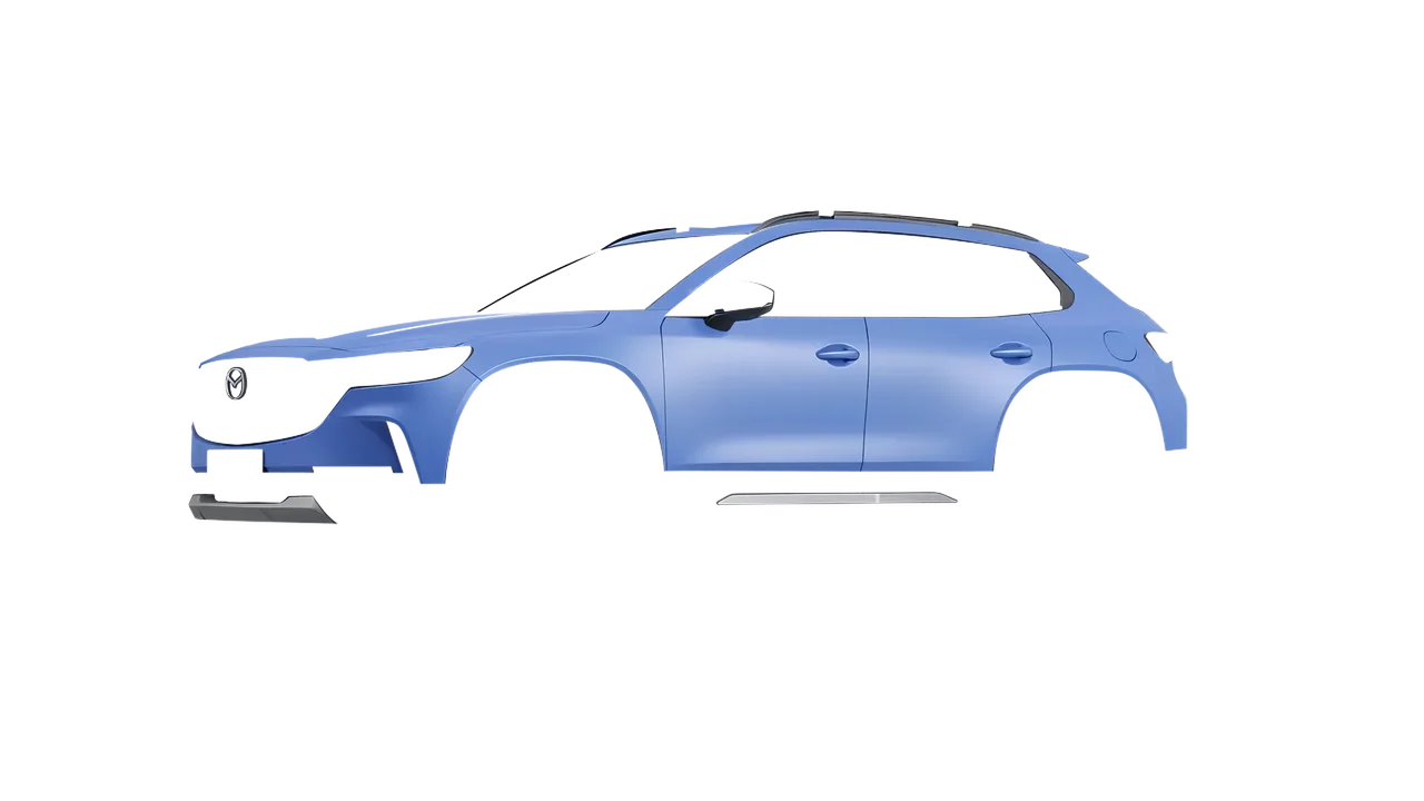 Mazda CX-50 2023 wrapped in Dreamline Blue (Avery Dennison SW900-616-O), front three-quarter view