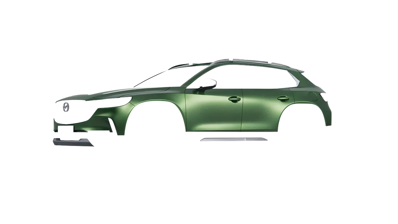 Mazda CX-50 2023 wrapped in Apple Green (Avery Dennison SW900-745-M), front three-quarter view