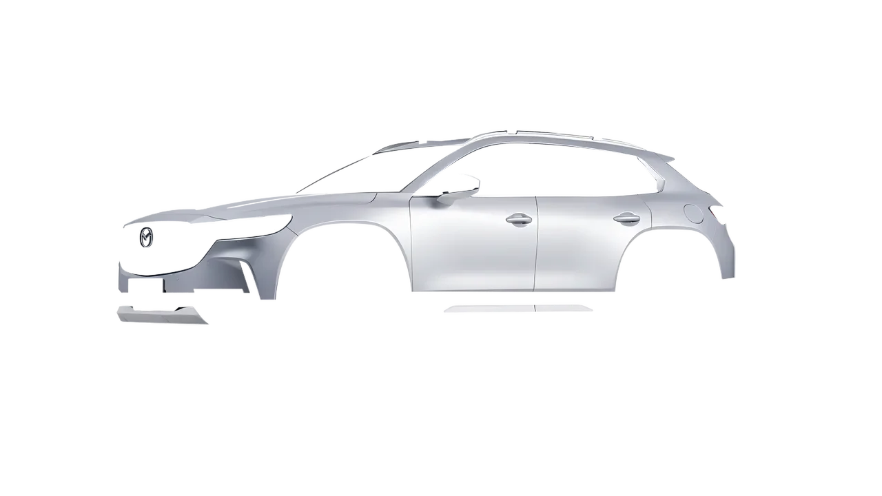 Mazda CX-50 2023 wrapped in Matte Silver (3M M21), front three-quarter view