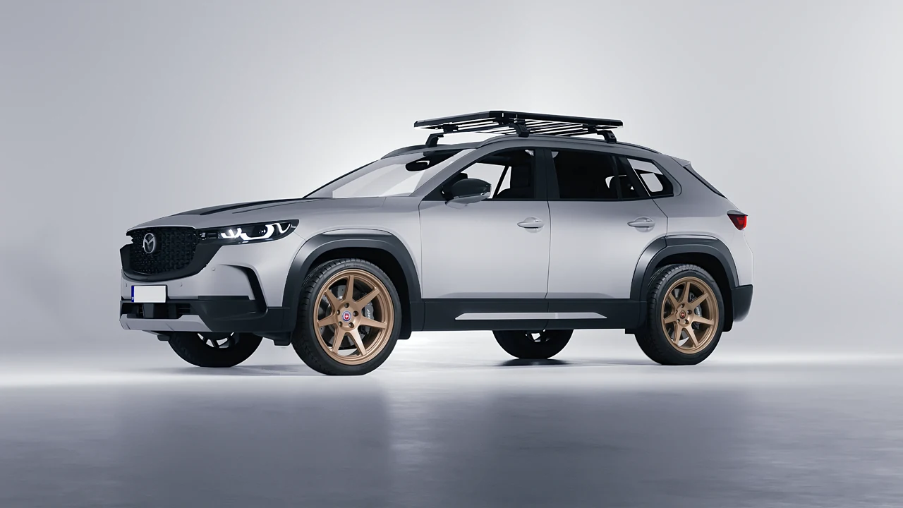 Mazda CX-50 2023 on HRE Performance Wheels 307-GTS forged wheels, front three-quarter view