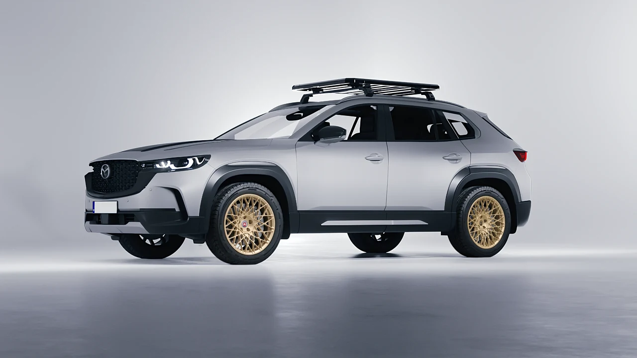 Mazda CX-50 2023 on HRE Performance Wheels 501M forged wheels, front three-quarter view