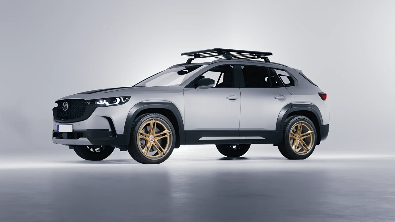 Mazda CX-50 2023 on HRE Performance Wheels S207H forged wheels, front three-quarter view
