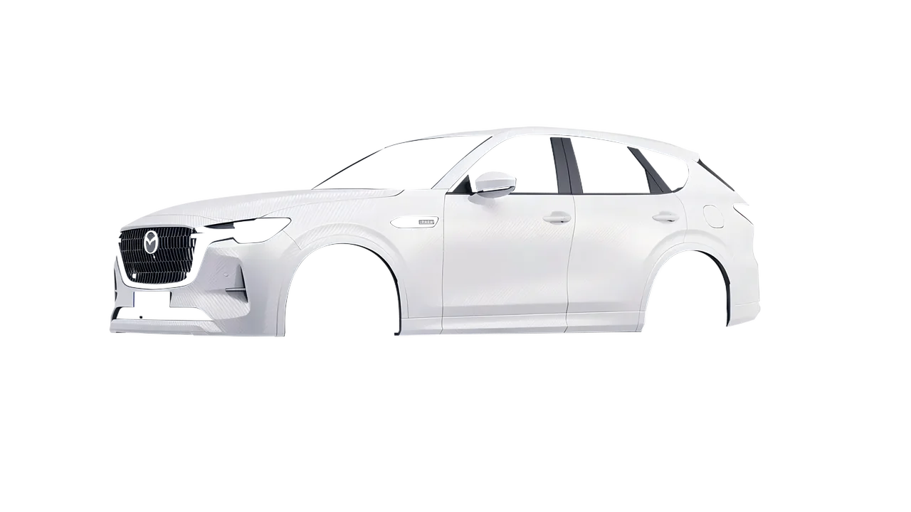 Mazda CX-60 2023 wrapped in Carbon Fiber White (Avery Dennison SW900-115-X), front three-quarter view