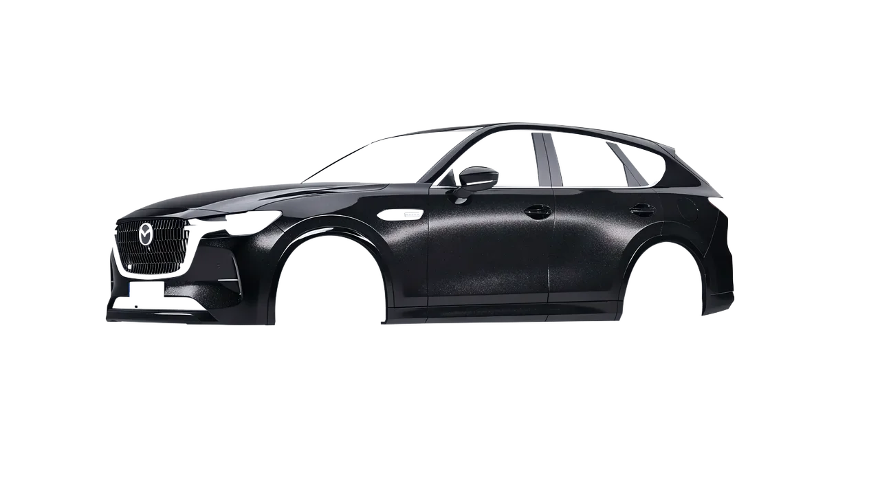 Mazda CX-60 2023 wrapped in Mystery Black (Avery Dennison SW900-184-M), front three-quarter view