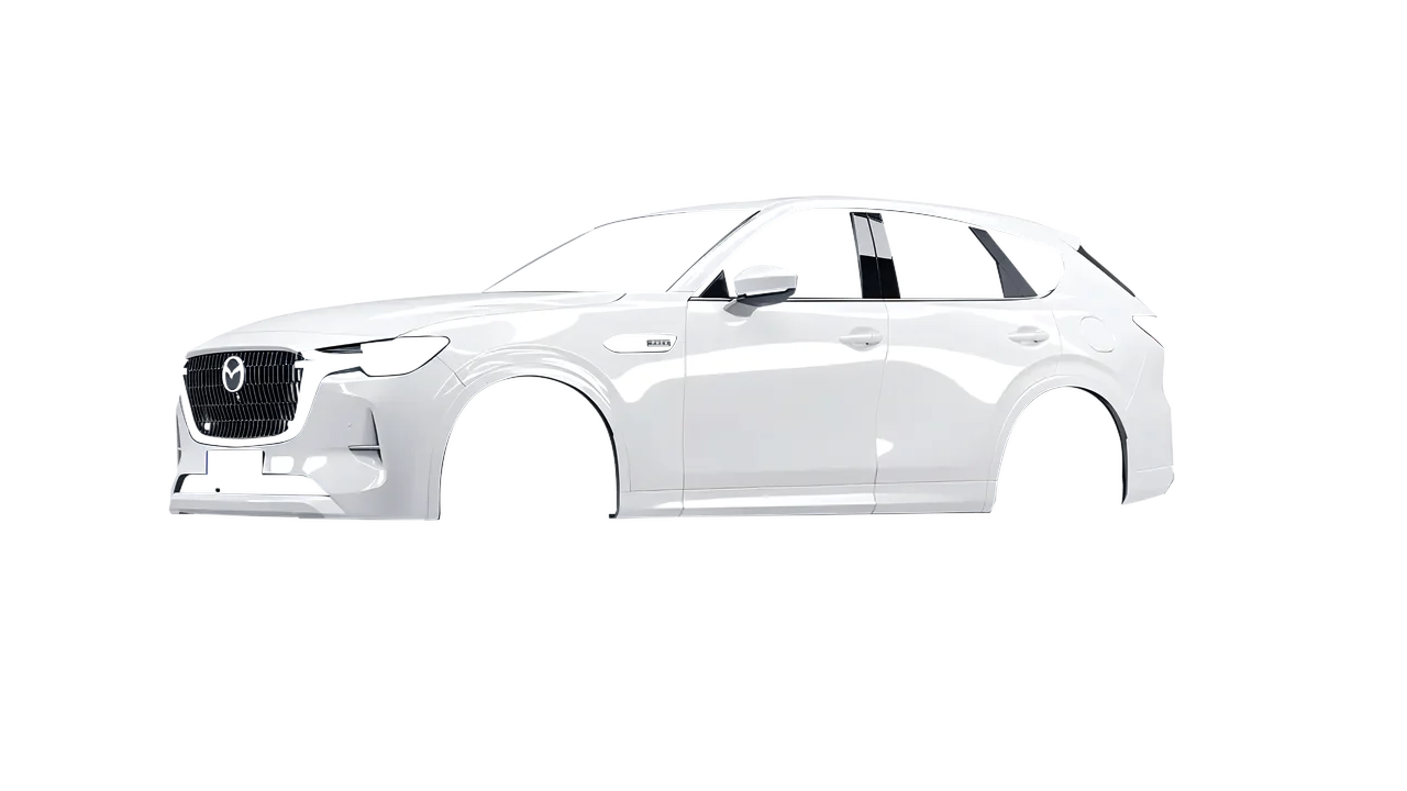 Mazda CX-60 2023 wrapped in Gloss White (3M G10), front three-quarter view