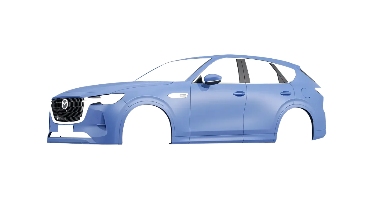 Mazda CX-60 2023 wrapped in Dreamline Blue (Avery Dennison SW900-616-O), front three-quarter view
