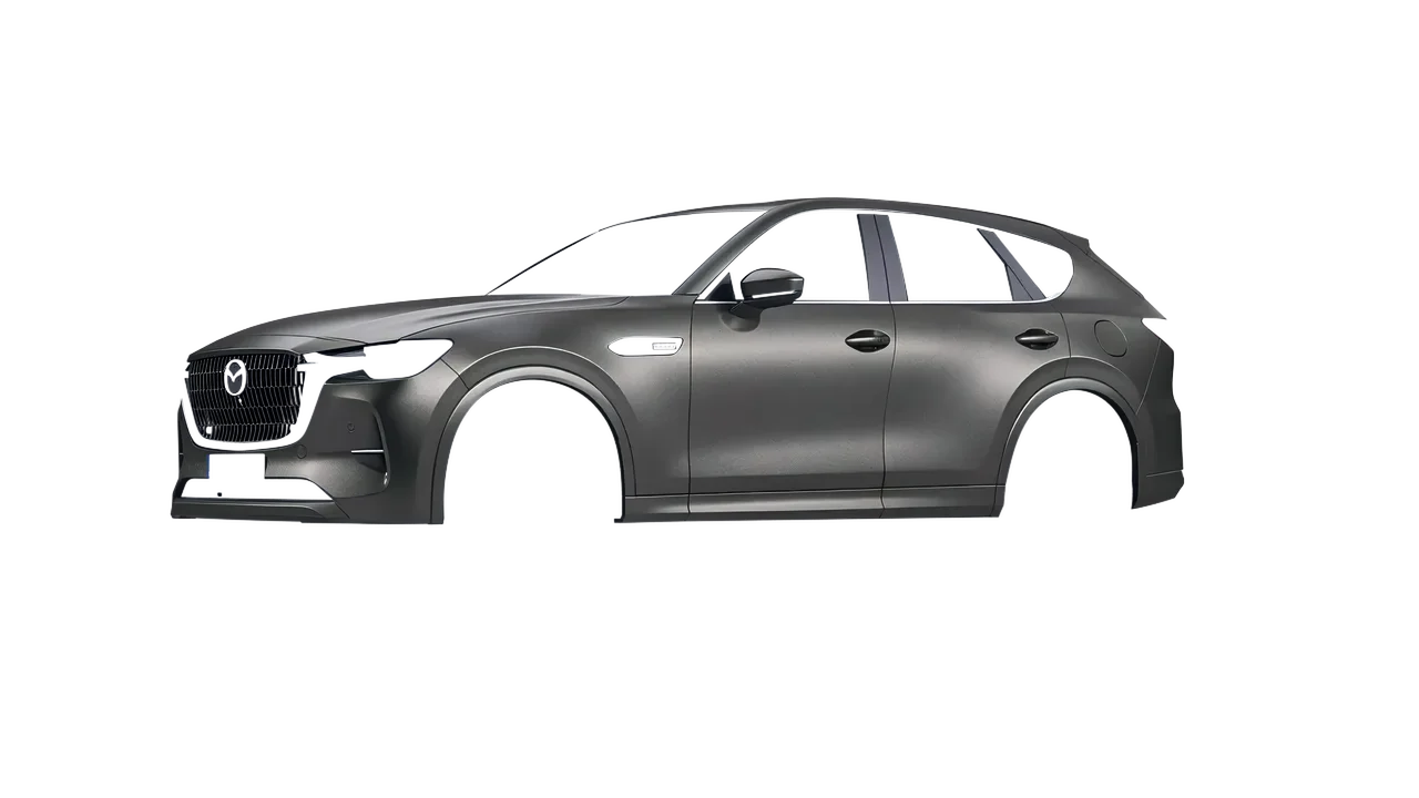 Mazda CX-60 2023 wrapped in Black Rock Grey (Avery Dennison SW900-823-M), front three-quarter view