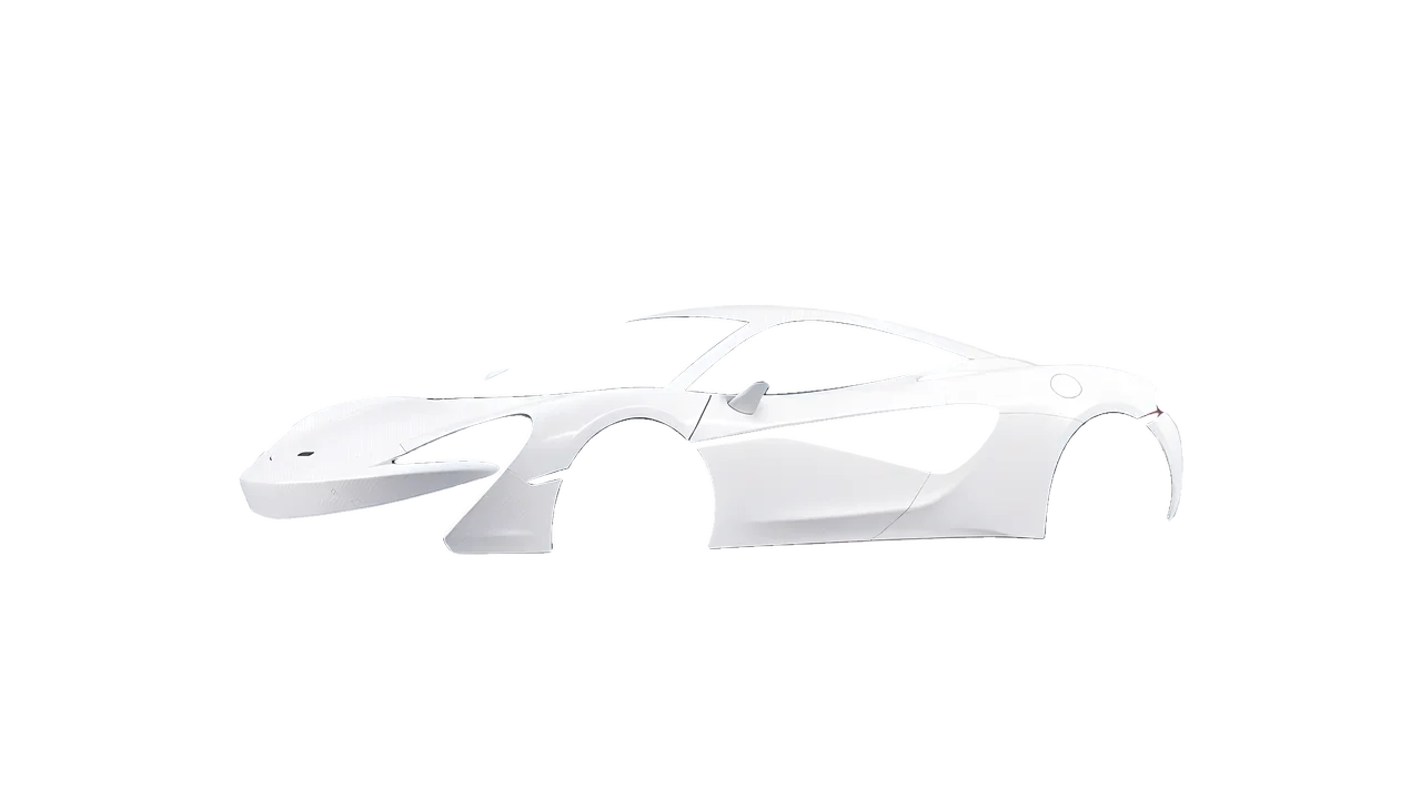 McLaren 570S 2020 wrapped in Carbon Fiber White (Avery Dennison SW900-115-X), front three-quarter view