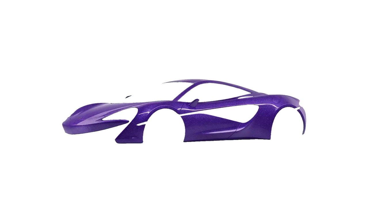 McLaren 570S 2020 wrapped in Purple (Avery Dennison SW900-587-D), front three-quarter view