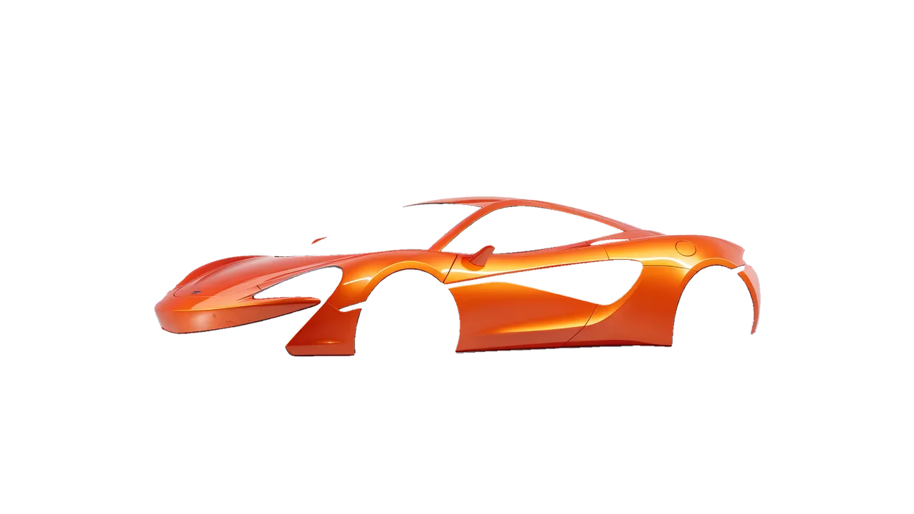 McLaren 570S 2020 wrapped in Fiery Orange (3M G364), front three-quarter view