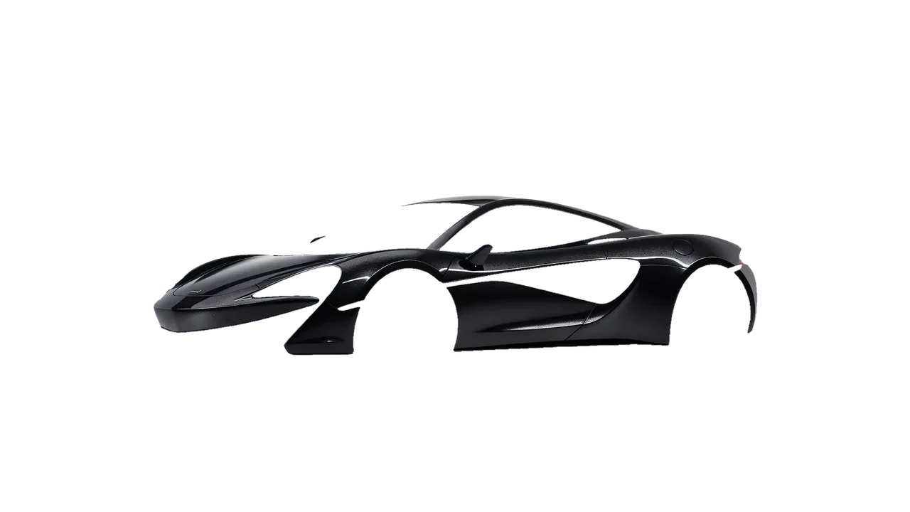 McLaren 570S 2020 wrapped in Mystery Black (Avery Dennison SW900-184-M), front three-quarter view