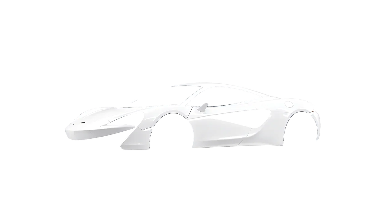 McLaren 570S 2020 wrapped in Gloss White (3M G10), front three-quarter view