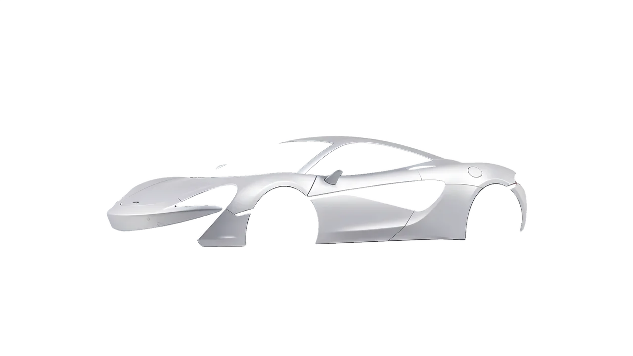 McLaren 570S 2020 wrapped in Matte Silver (3M M21), front three-quarter view