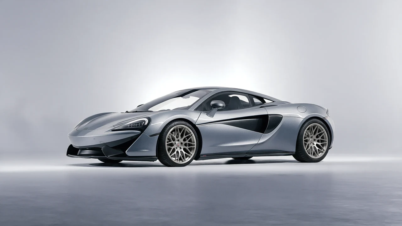 McLaren 570S 2020 on HRE Performance Wheels 300M forged wheels, front three-quarter view