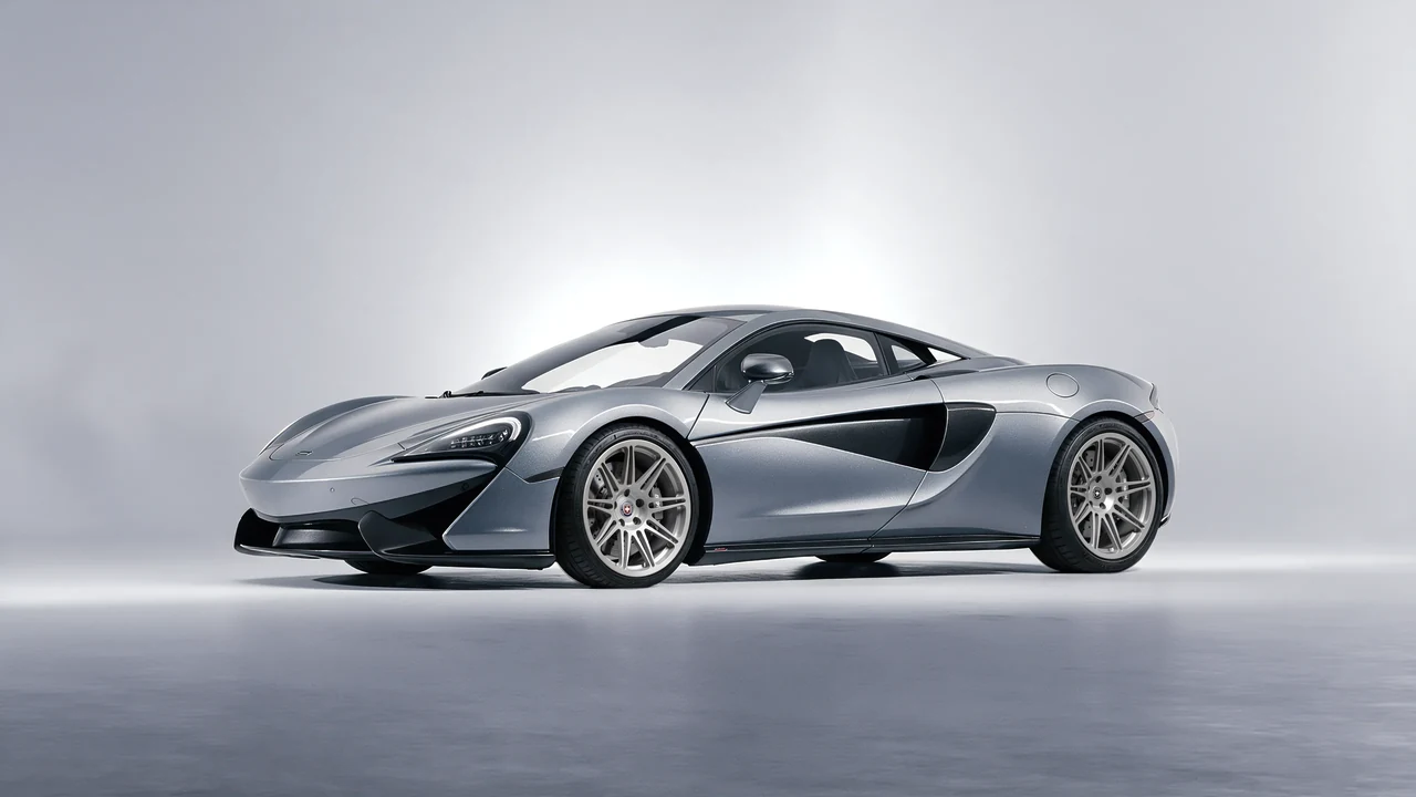 McLaren 570S 2020 on HRE Performance Wheels 301M forged wheels, front three-quarter view