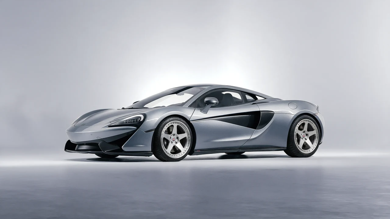 McLaren 570S 2020 on HRE Performance Wheels 305 forged wheels, front three-quarter view