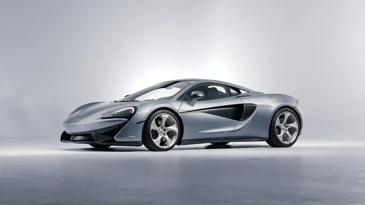 McLaren 570S 2020 on HRE Performance Wheels 522M forged wheels, front three-quarter view