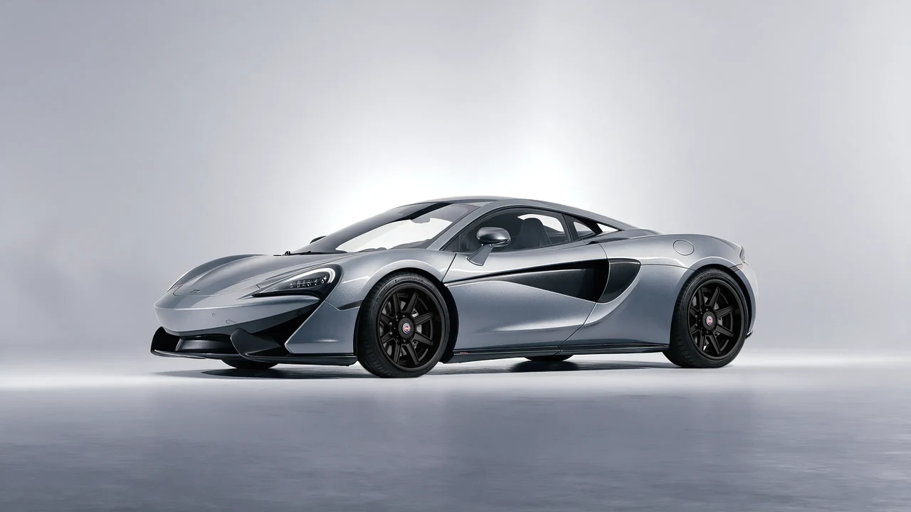 McLaren 570S 2020 on HRE Performance Wheels HD188H forged wheels, front three-quarter view