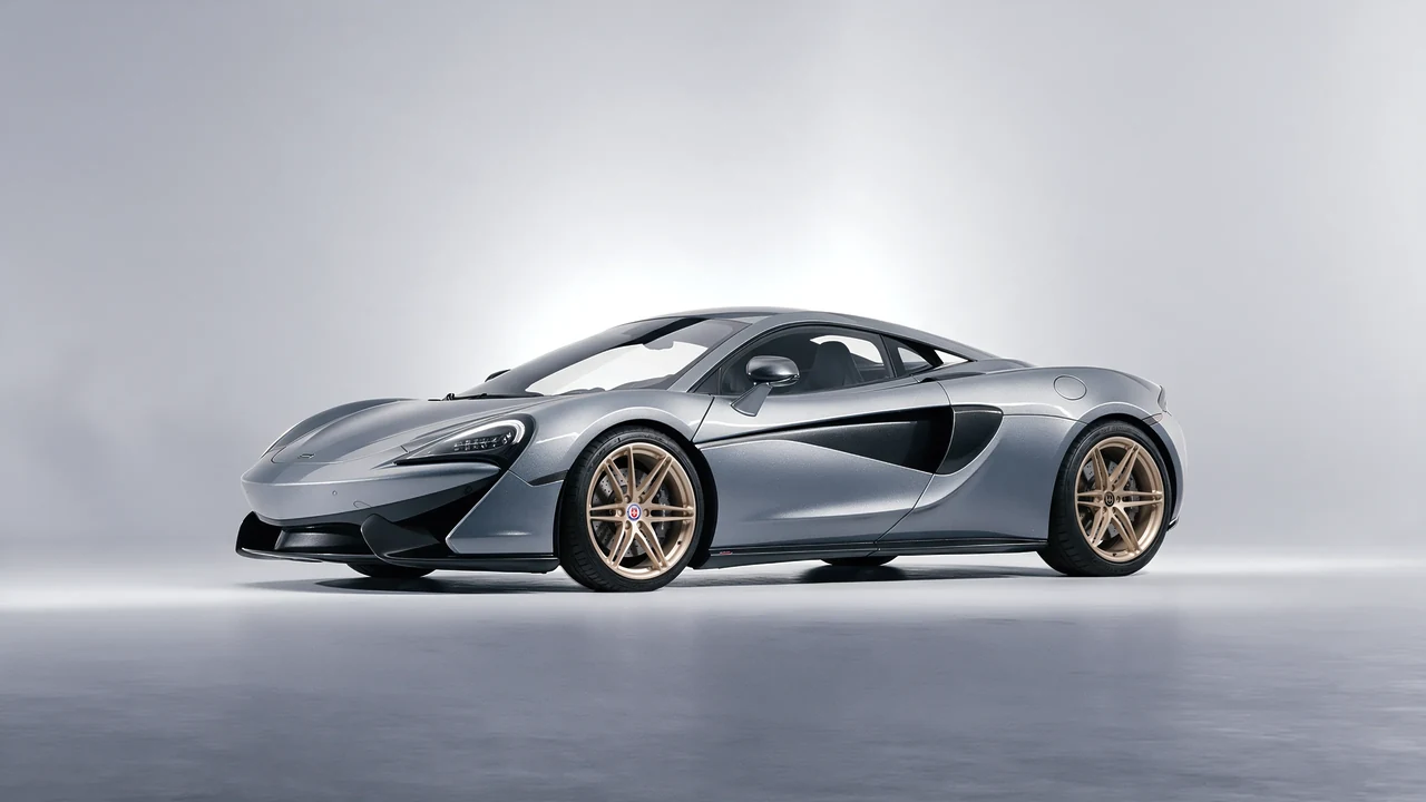 McLaren 570S 2020 on HRE Performance Wheels P106 forged wheels, front three-quarter view