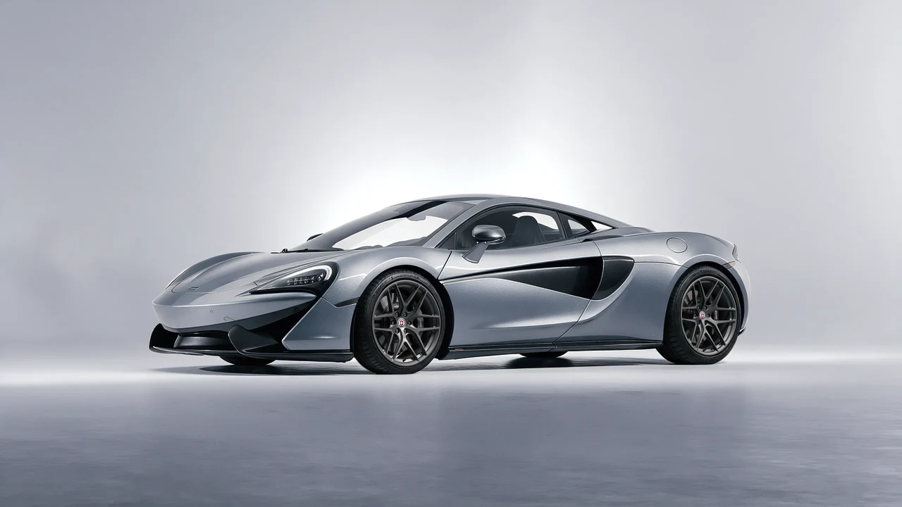 McLaren 570S 2020 on HRE Performance Wheels P161 forged wheels, front three-quarter view