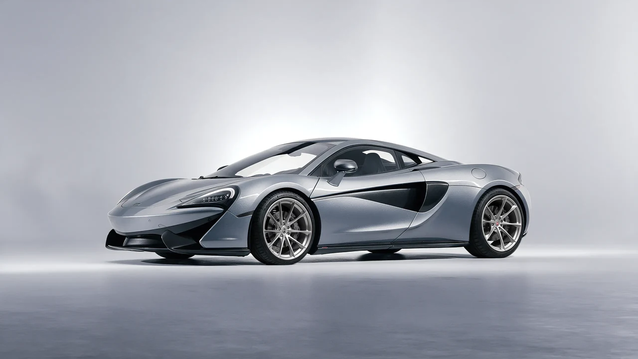 McLaren 570S 2020 on HRE Performance Wheels P204 forged wheels, front three-quarter view