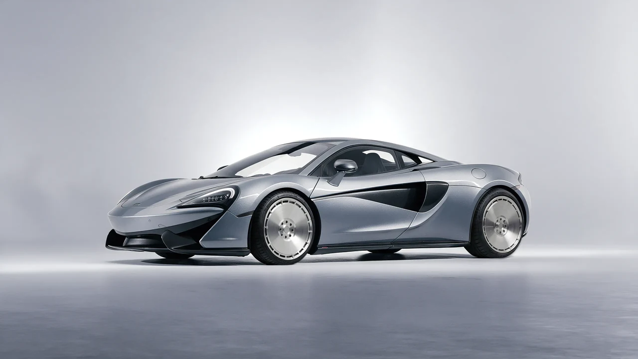 McLaren 570S 2020 on RDB LA Zero forged wheels, front three-quarter view