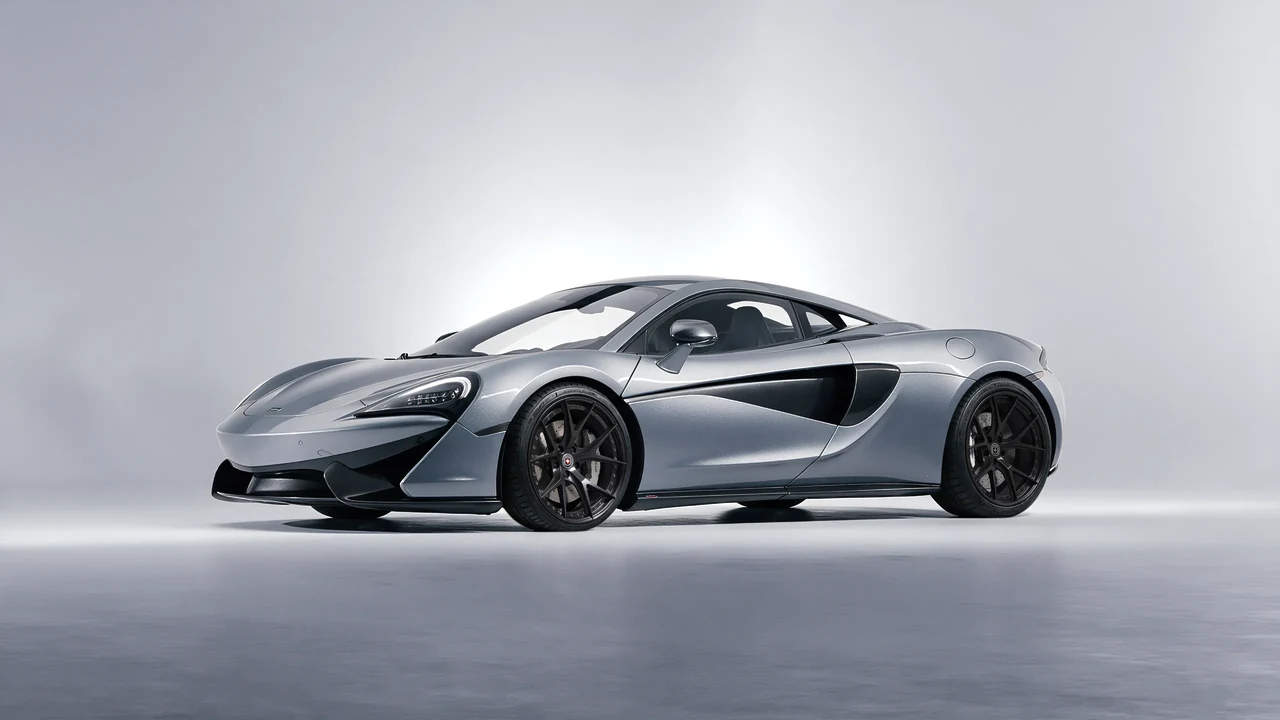 McLaren 570S 2020 on HRE Performance Wheels S101 forged wheels, front three-quarter view