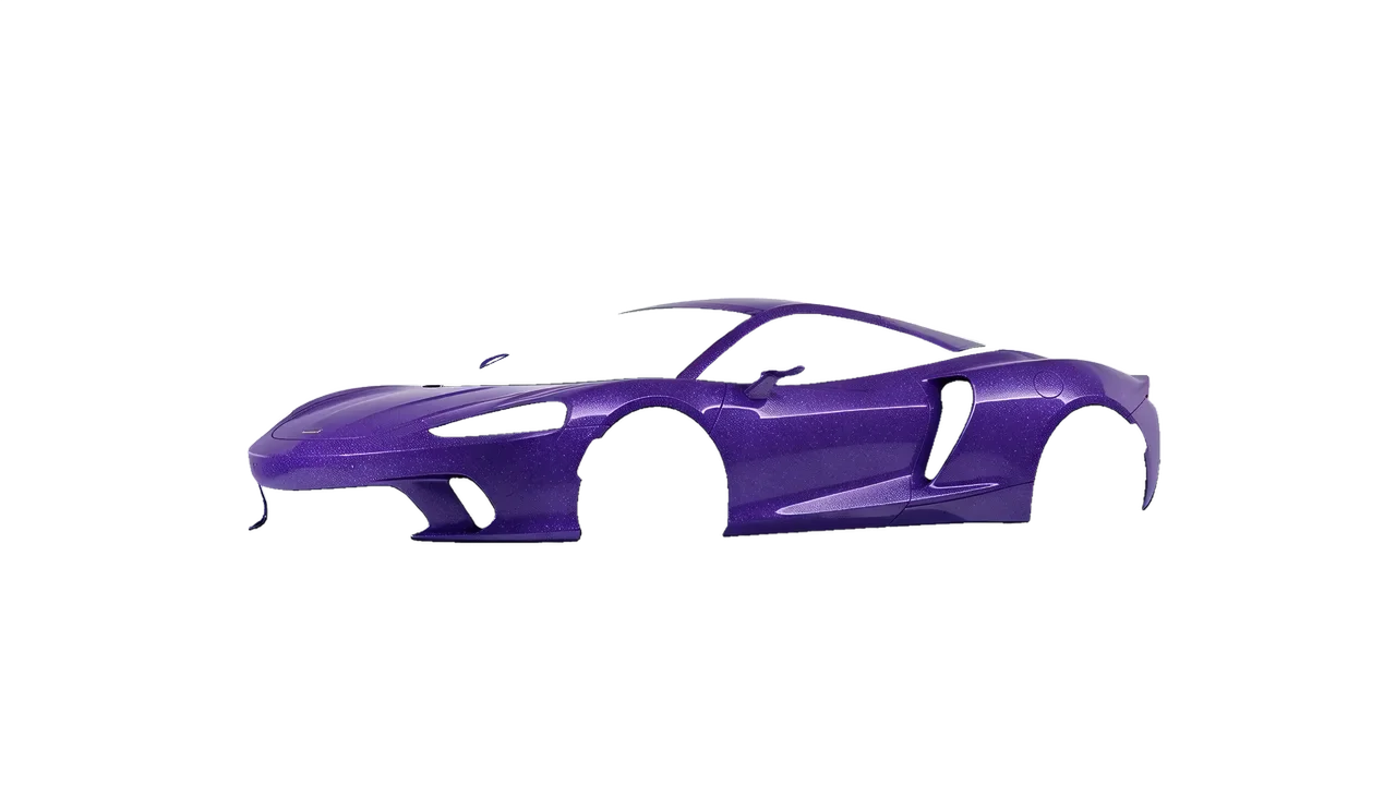 McLaren GT 2022 wrapped in Purple (Avery Dennison SW900-587-D), front three-quarter view