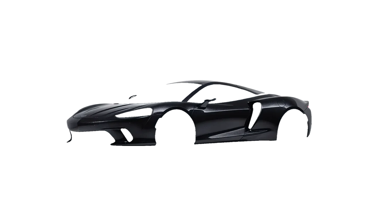 McLaren GT 2022 wrapped in Mystery Black (Avery Dennison SW900-184-M), front three-quarter view