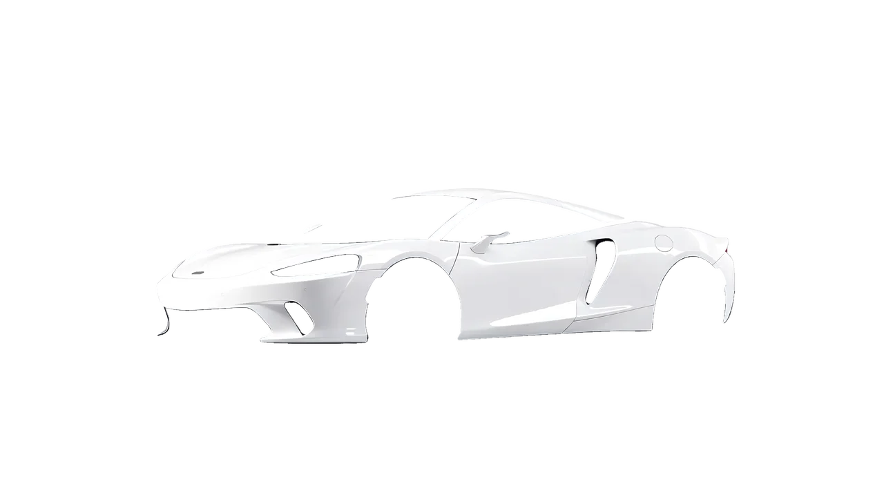 McLaren GT 2022 wrapped in Gloss White (3M G10), front three-quarter view