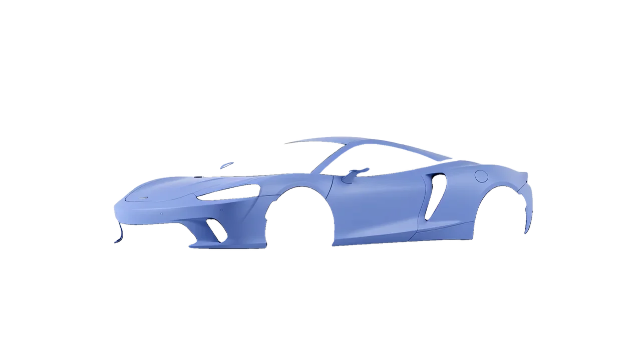 McLaren GT 2022 wrapped in Dreamline Blue (Avery Dennison SW900-616-O), front three-quarter view