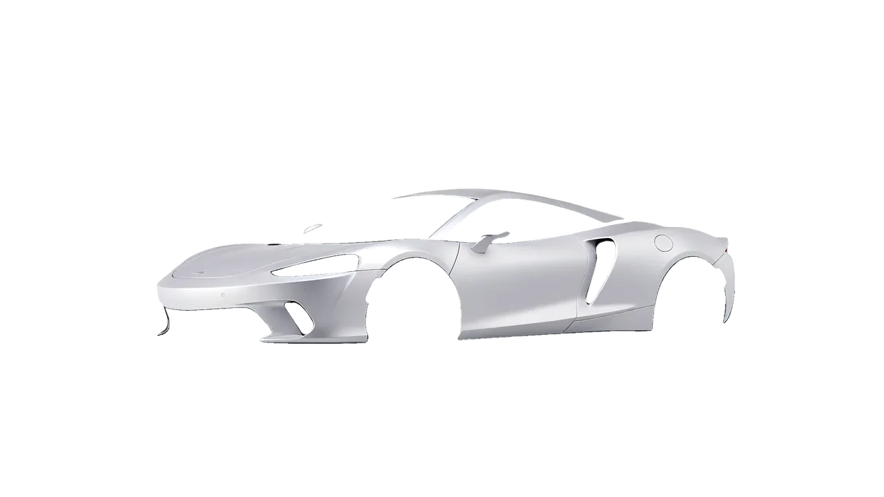 McLaren GT 2022 wrapped in Matte Silver (3M M21), front three-quarter view