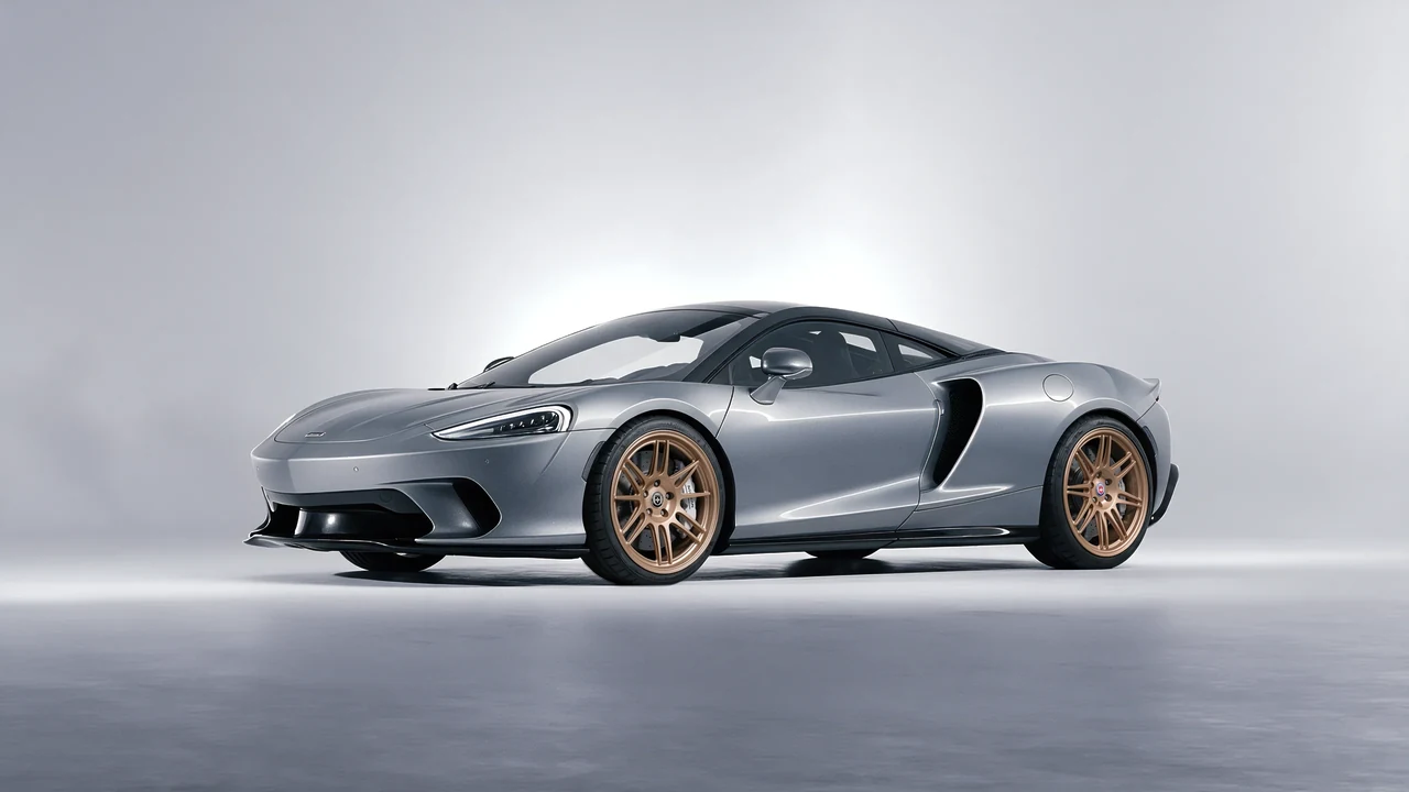 McLaren GT 2022 on HRE Performance Wheels 312-GTS forged wheels, front three-quarter view
