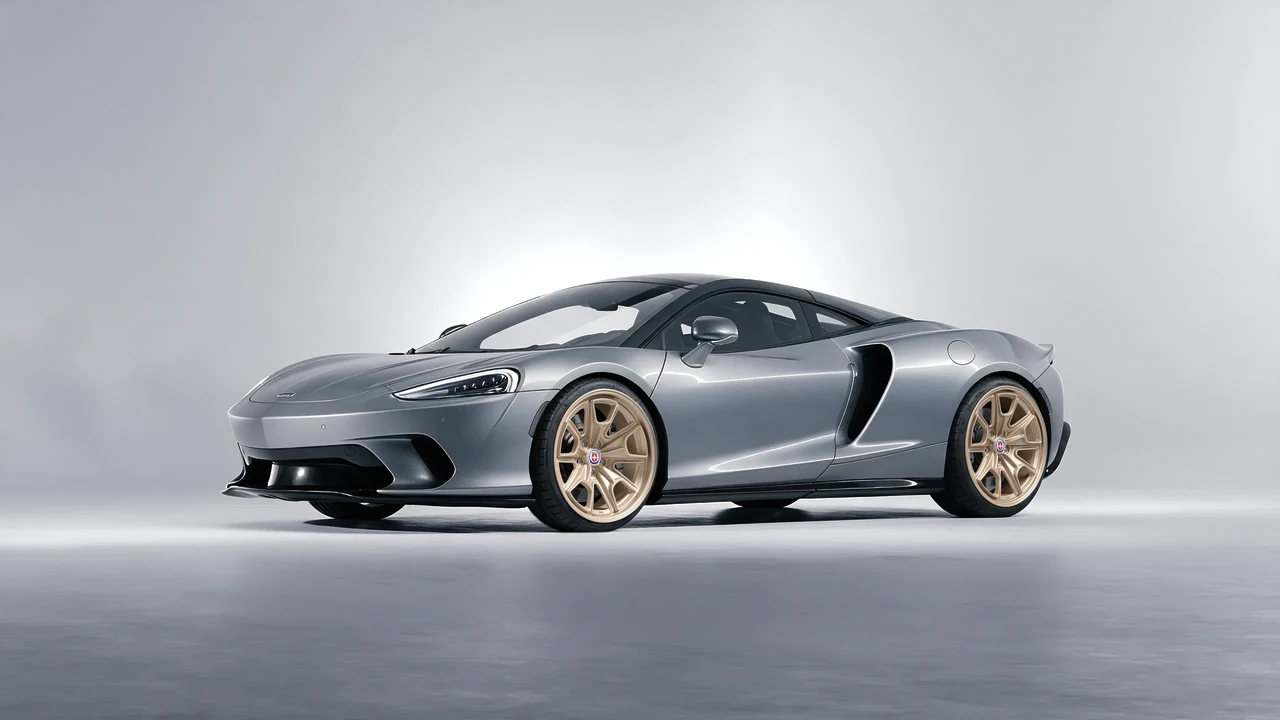 McLaren GT 2022 on HRE Performance Wheels 427M forged wheels, front three-quarter view