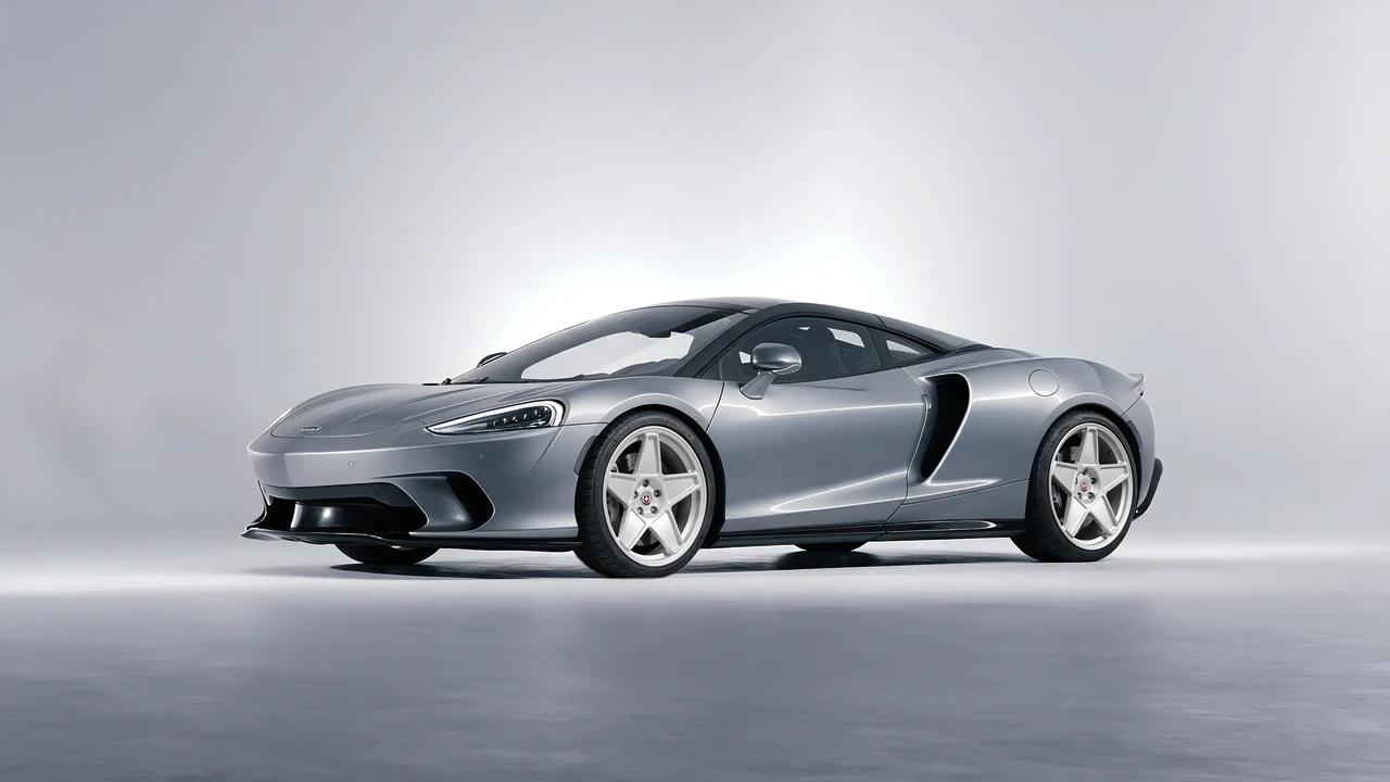 McLaren GT 2022 on HRE Performance Wheels 505M forged wheels, front three-quarter view